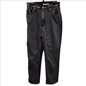Abercrombie & Fitch Black Ultra High Rise Faux Leather Jeans